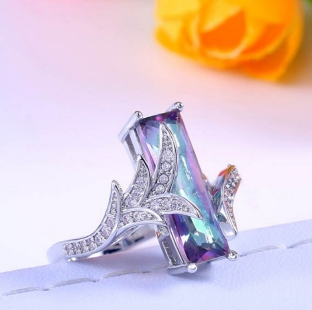 Trendy Silver 925 Jewelry Rings with Rectangle Shape